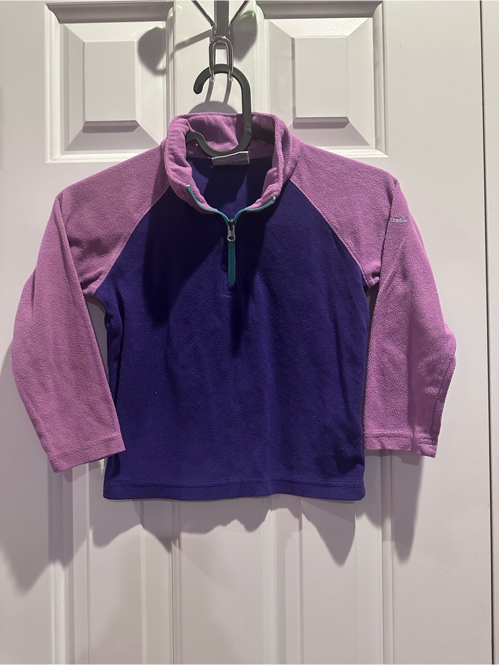 Columbia Children’s Two-Tone Purple Fleece Pullover with Quarter Zip - 4T
